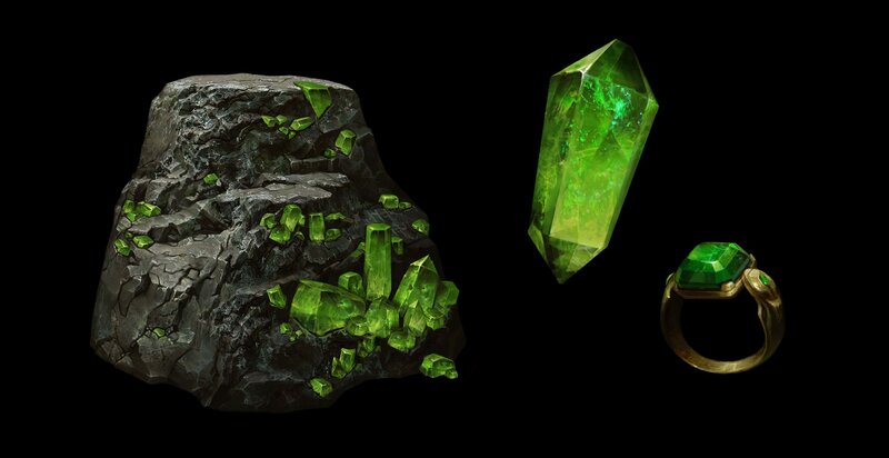 Green Crystals and Ring