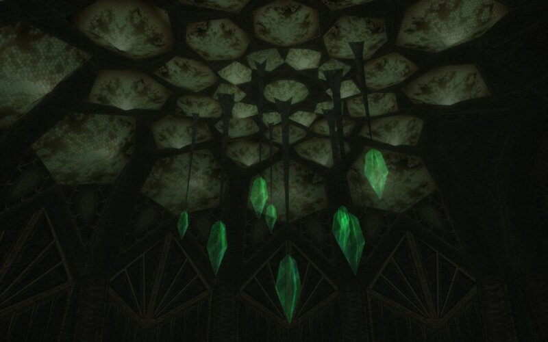 Green Crystals Hanging