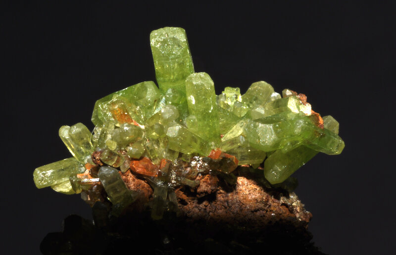 Green Crystals on Rock — Dramatic