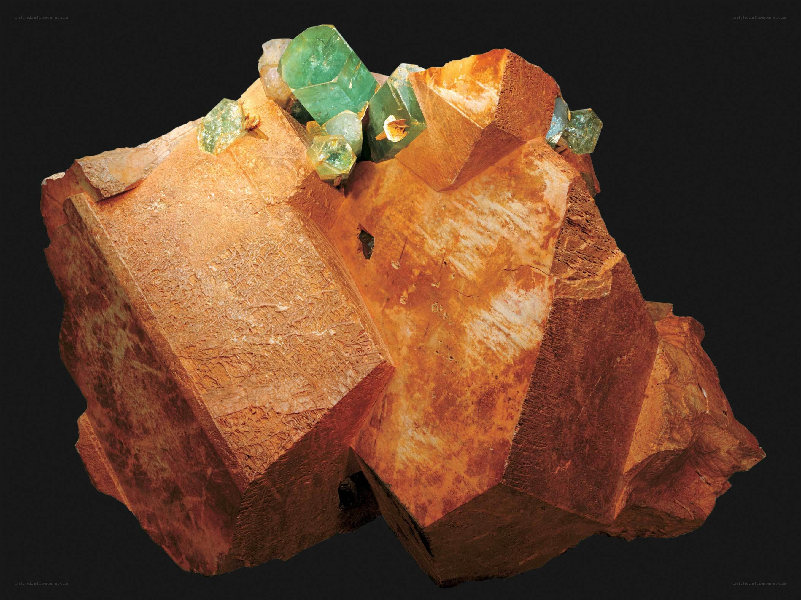 green crystals on rock specimen