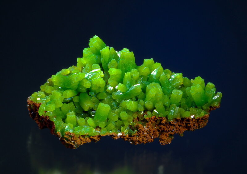Green Crystals on Rock