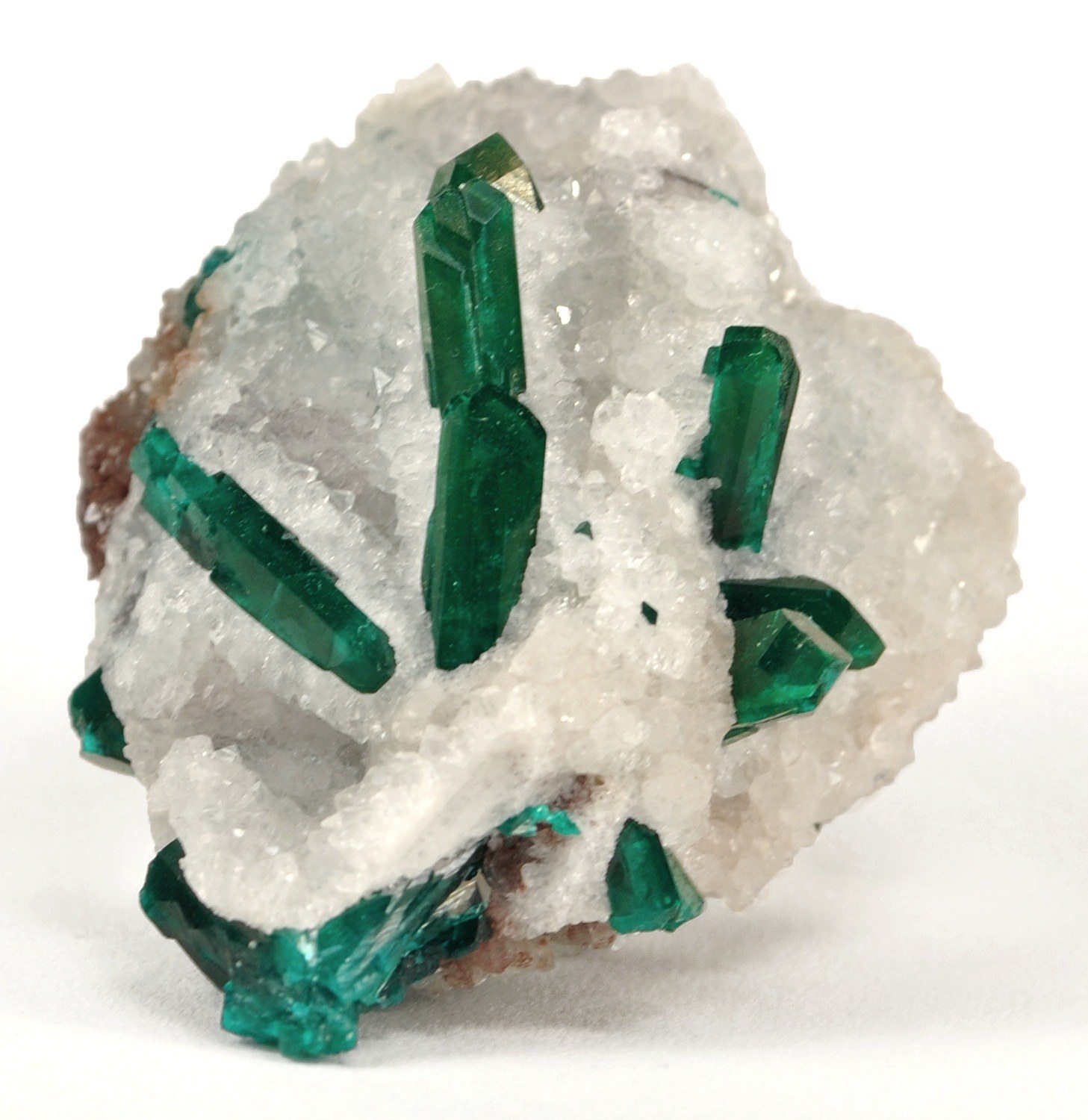 green crystals on white matrix