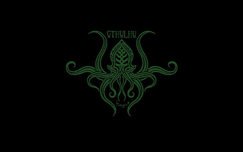 Green Cthulhu Symbol — Black