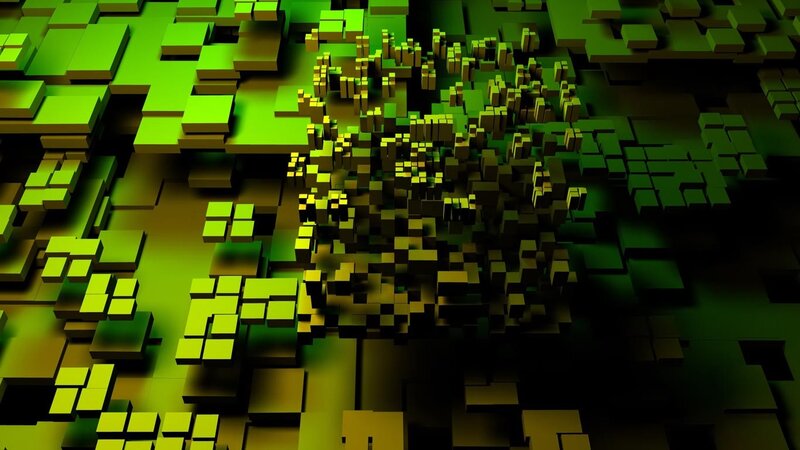 green cube abstract background