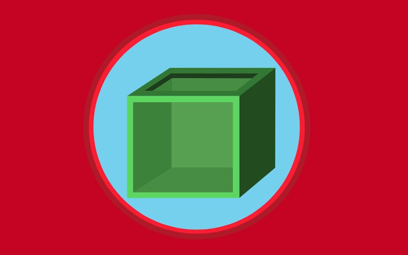 Green Cube in Circle