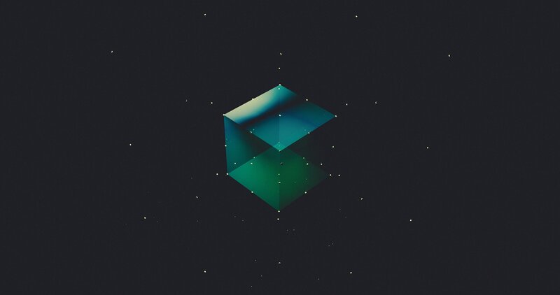 Green Cube in Space — Serene