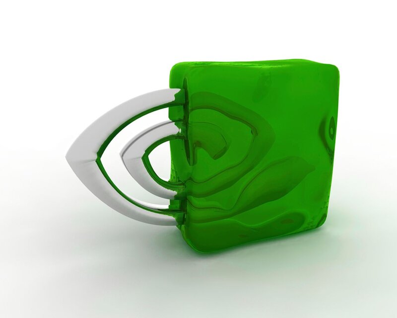 green cube mug