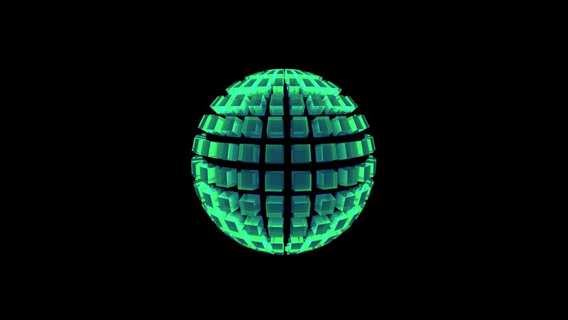 Green Cube Sphere