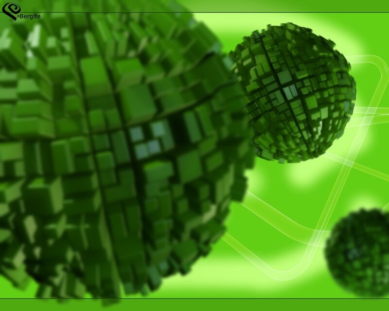 green cube spheres