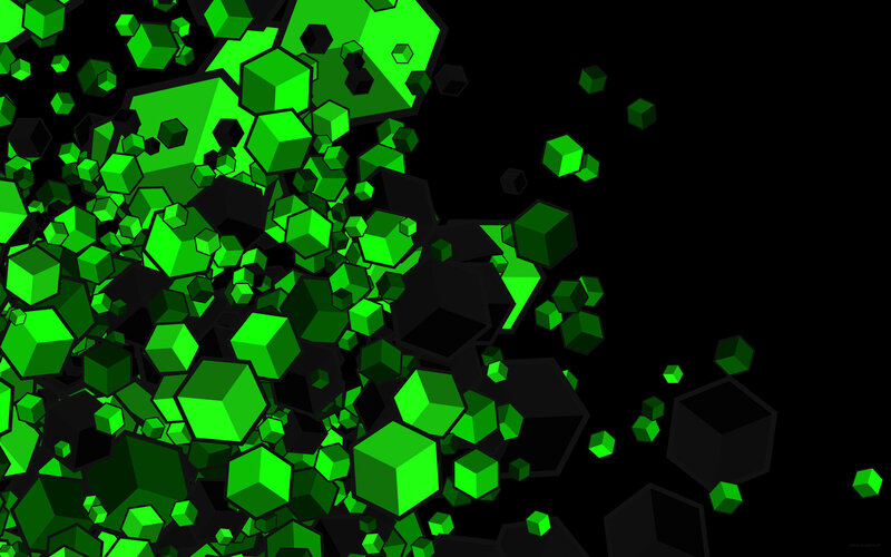 green cubes abstract background