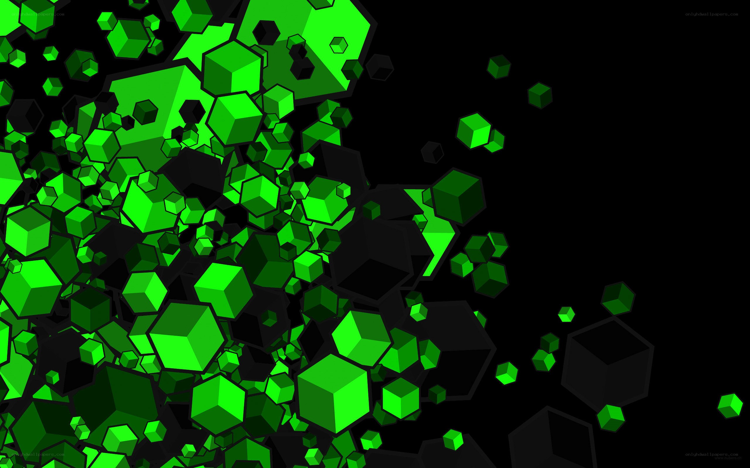 green cubes abstract background
