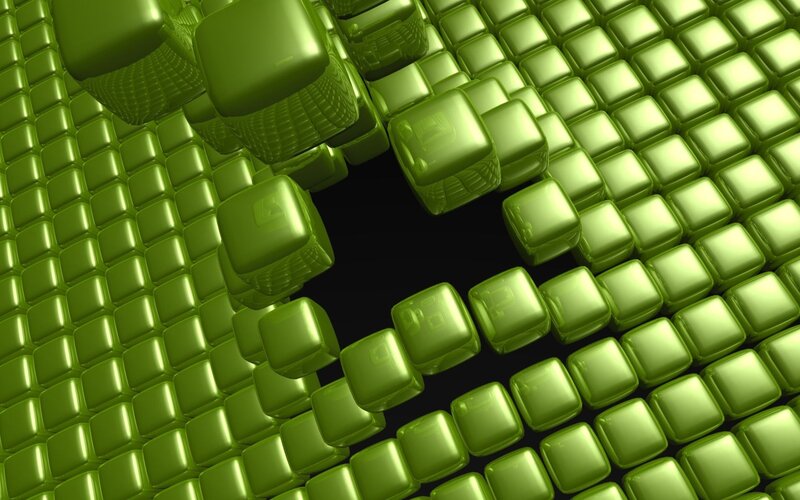 Green Cubes Abstract Design