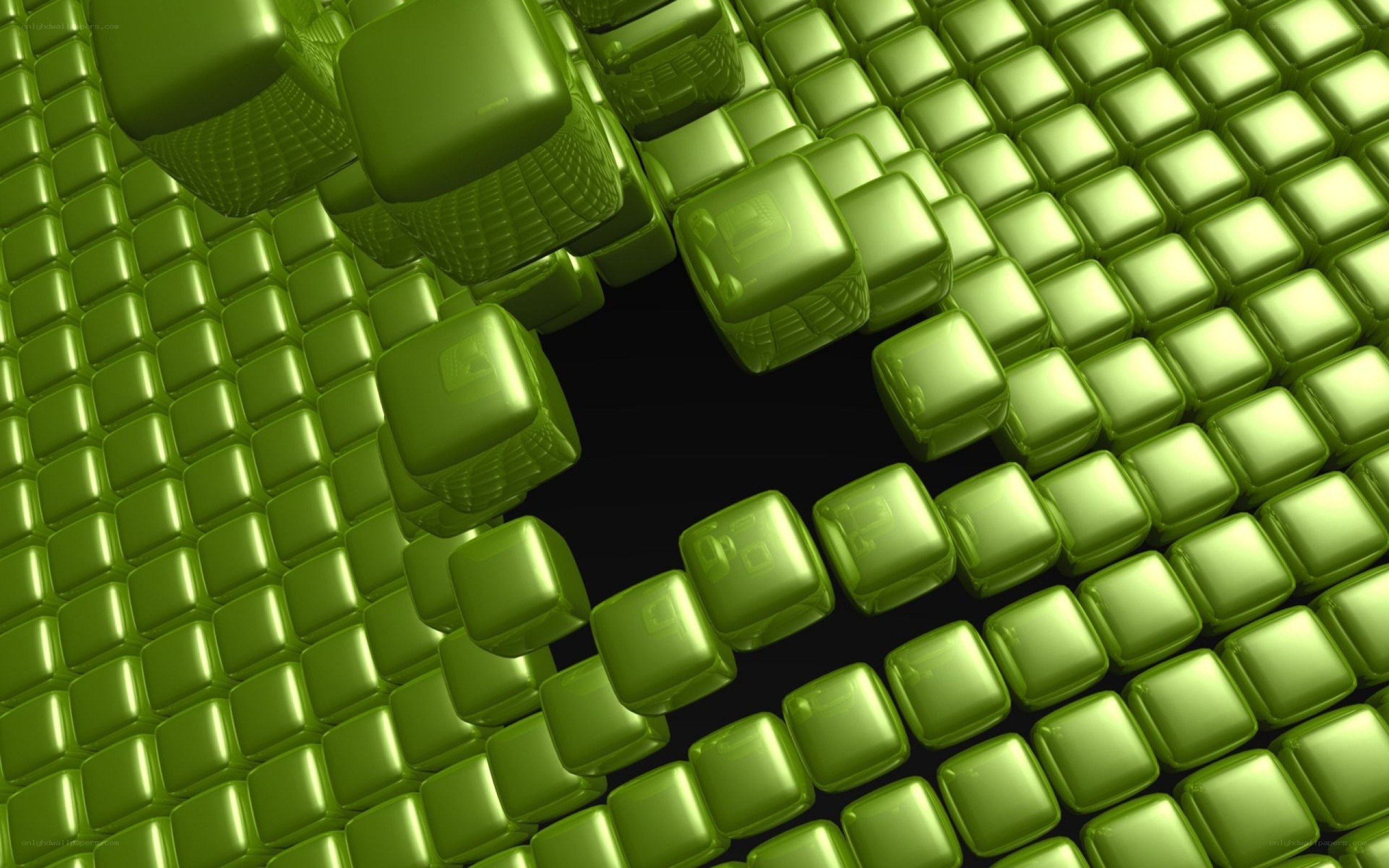 green cubes abstract pattern