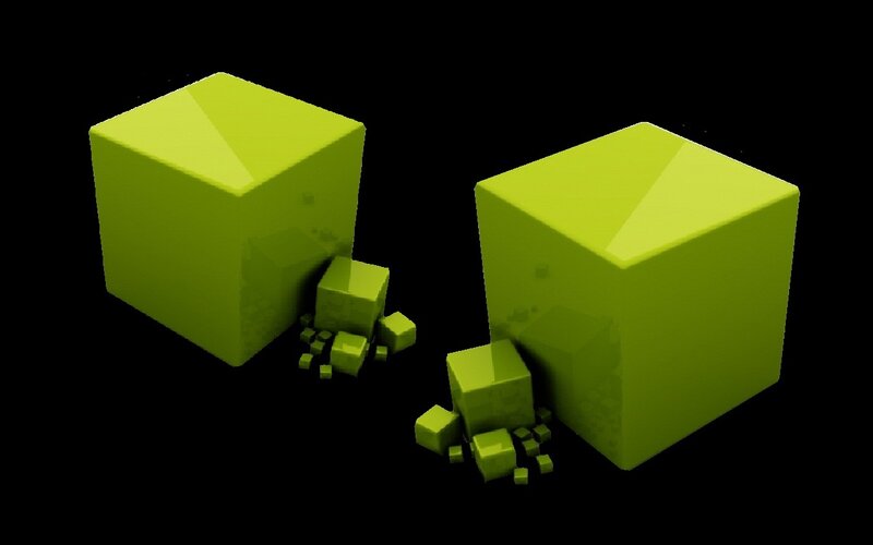 Green Cubes Breaking