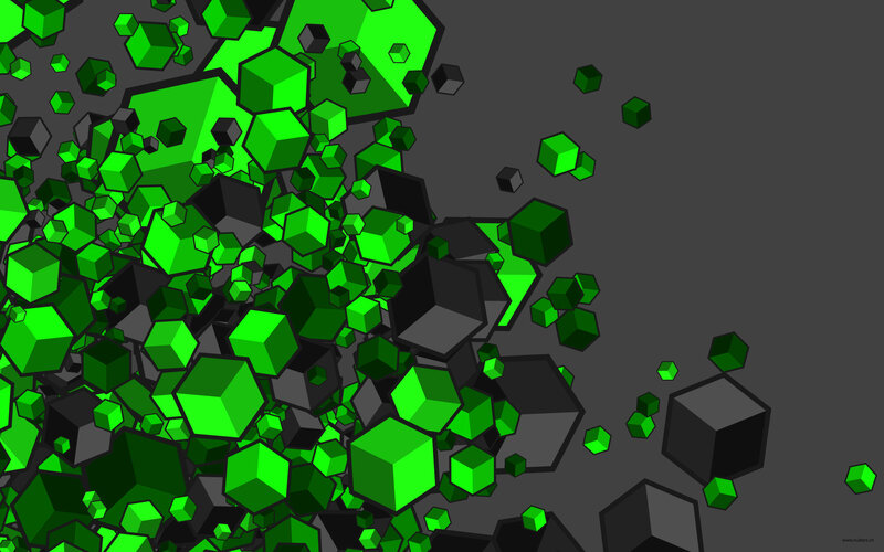 green cubes explosion