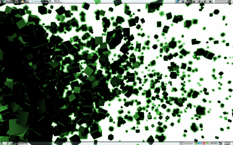 green cubes explosion