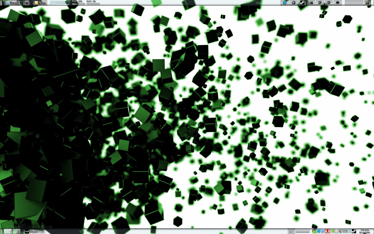 green cubes explosion