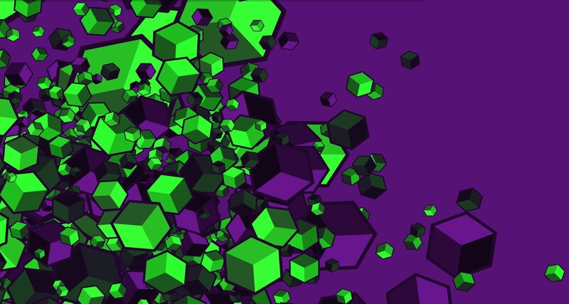 green cubes explosion