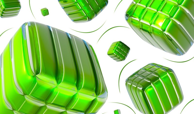 Green Cubes in Motion