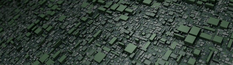 Green Cubes on Grid — Abstract