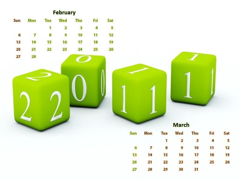 Green Cubes Showing Year