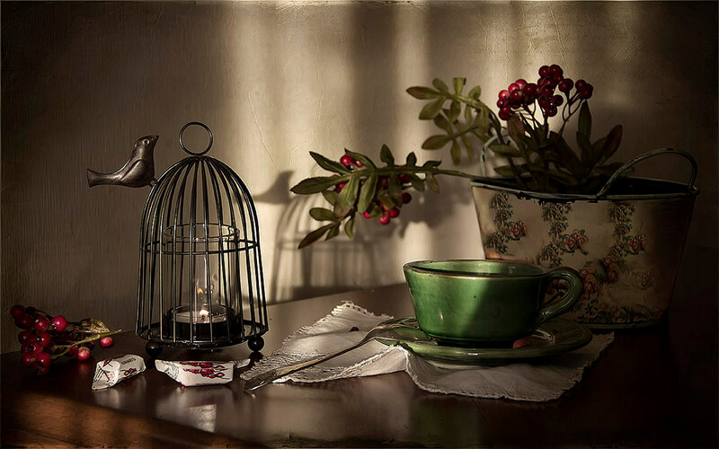 Green Cup on Table