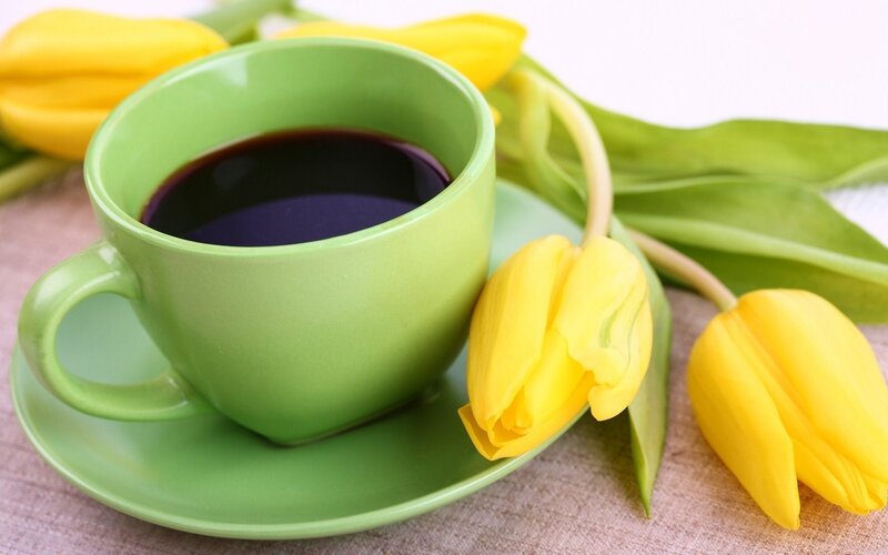 Green Cup with Coffee