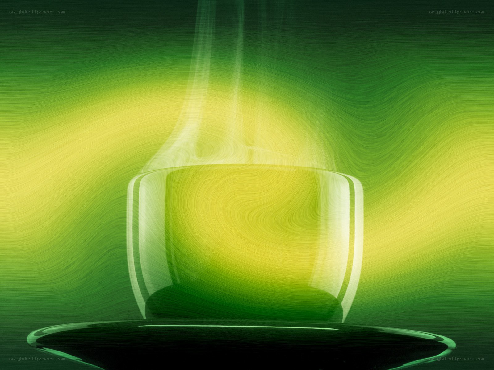 green cup with steam