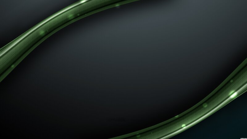 Green Curved Lines — Black, Minimalist
