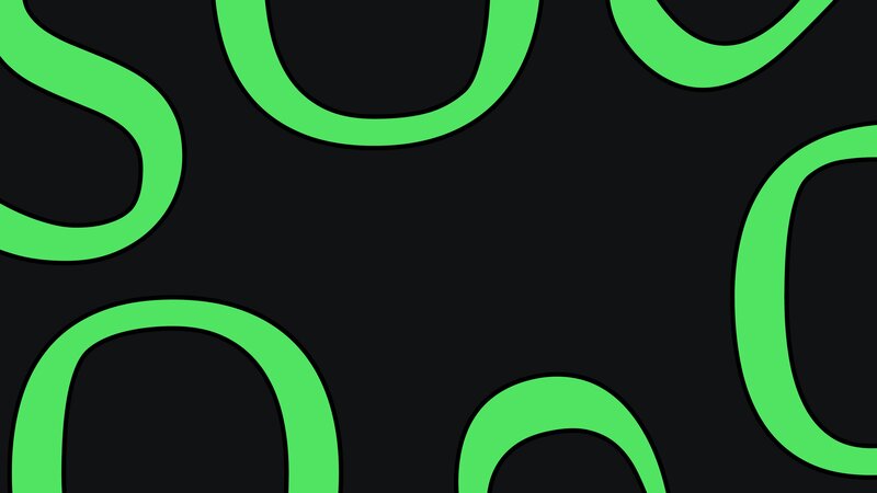Green Curved Lines — Black