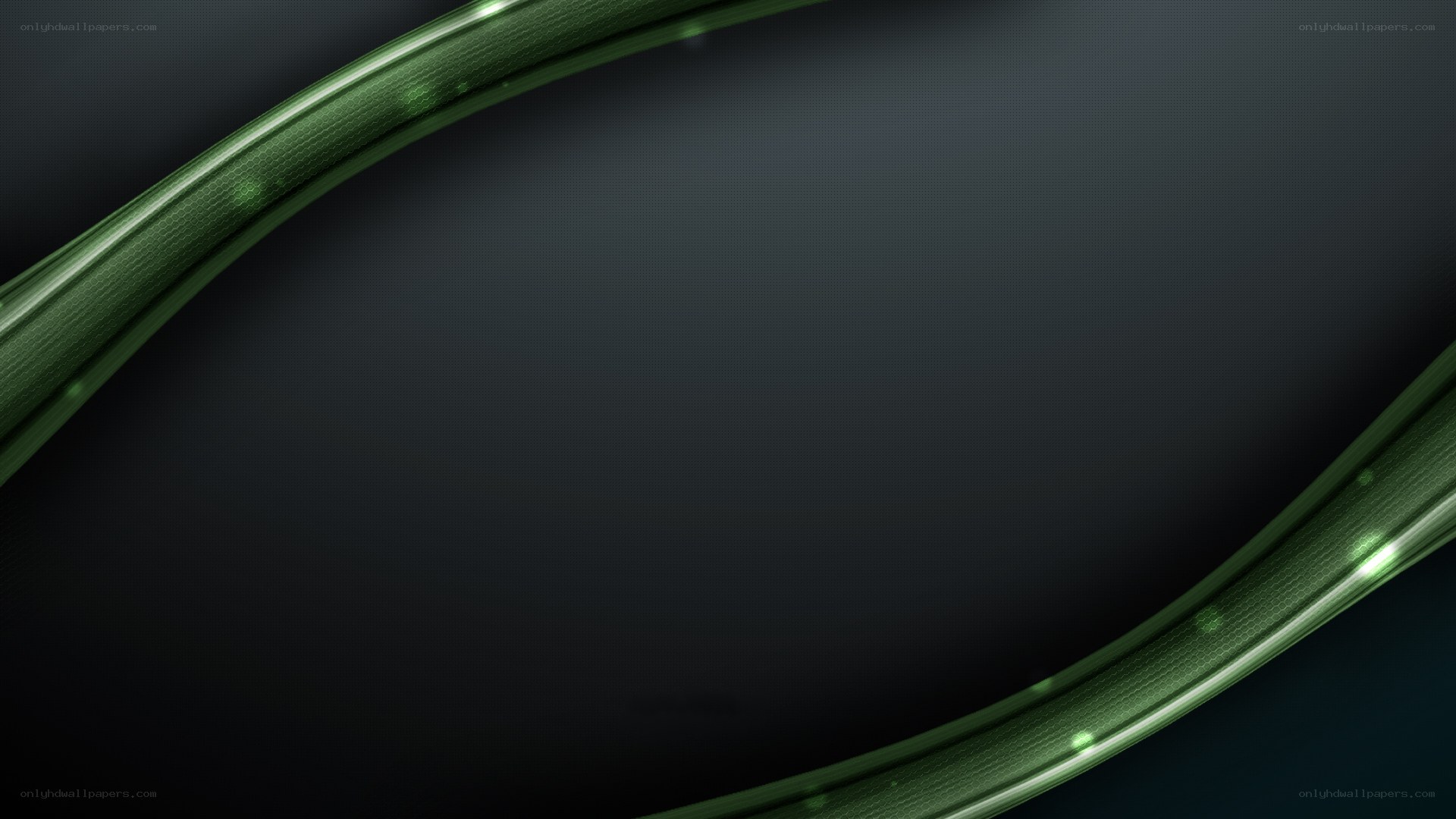 green curved lines on dark background