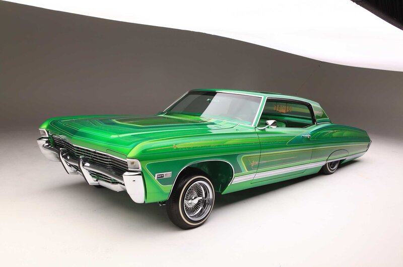 Green Custom Car — Dramatic, Photograph, Studio