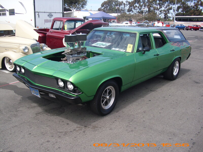 Green Custom Car — Outdoor, Afternoon
