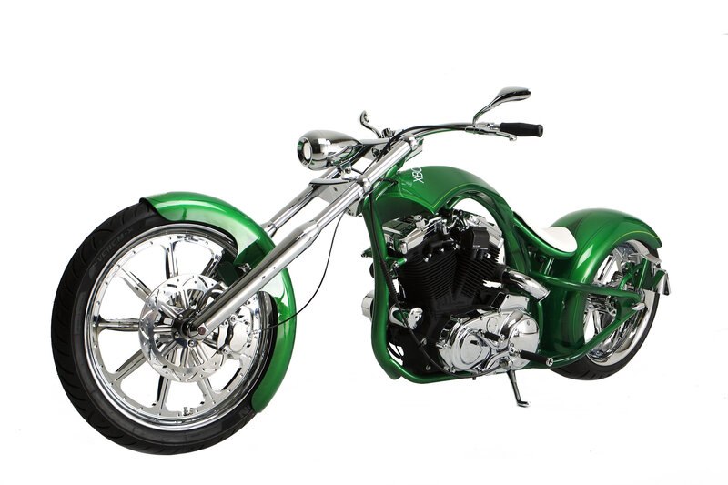 Green Custom Chopper Motorcycle — Showcase