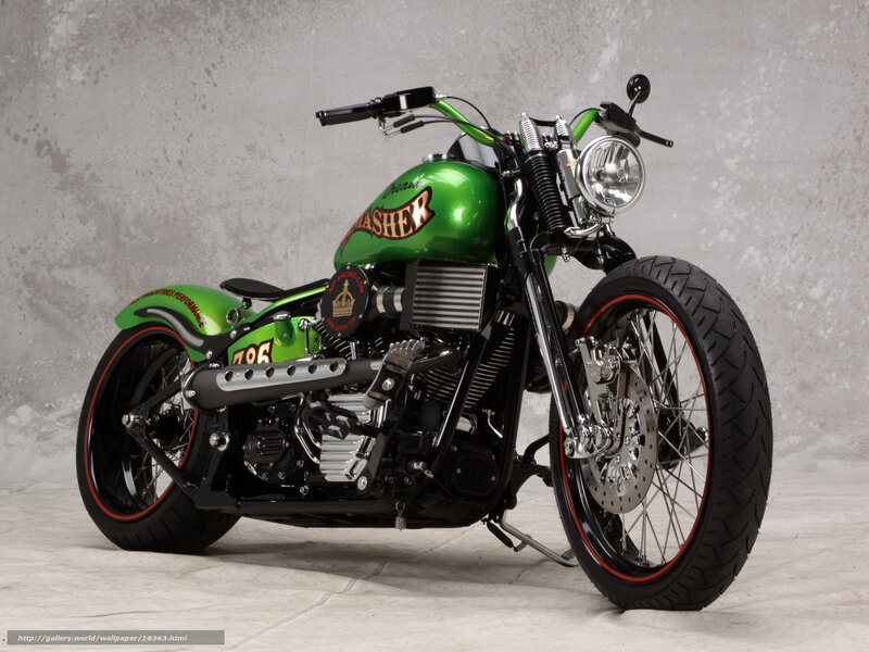 green custom chopper motorcycle