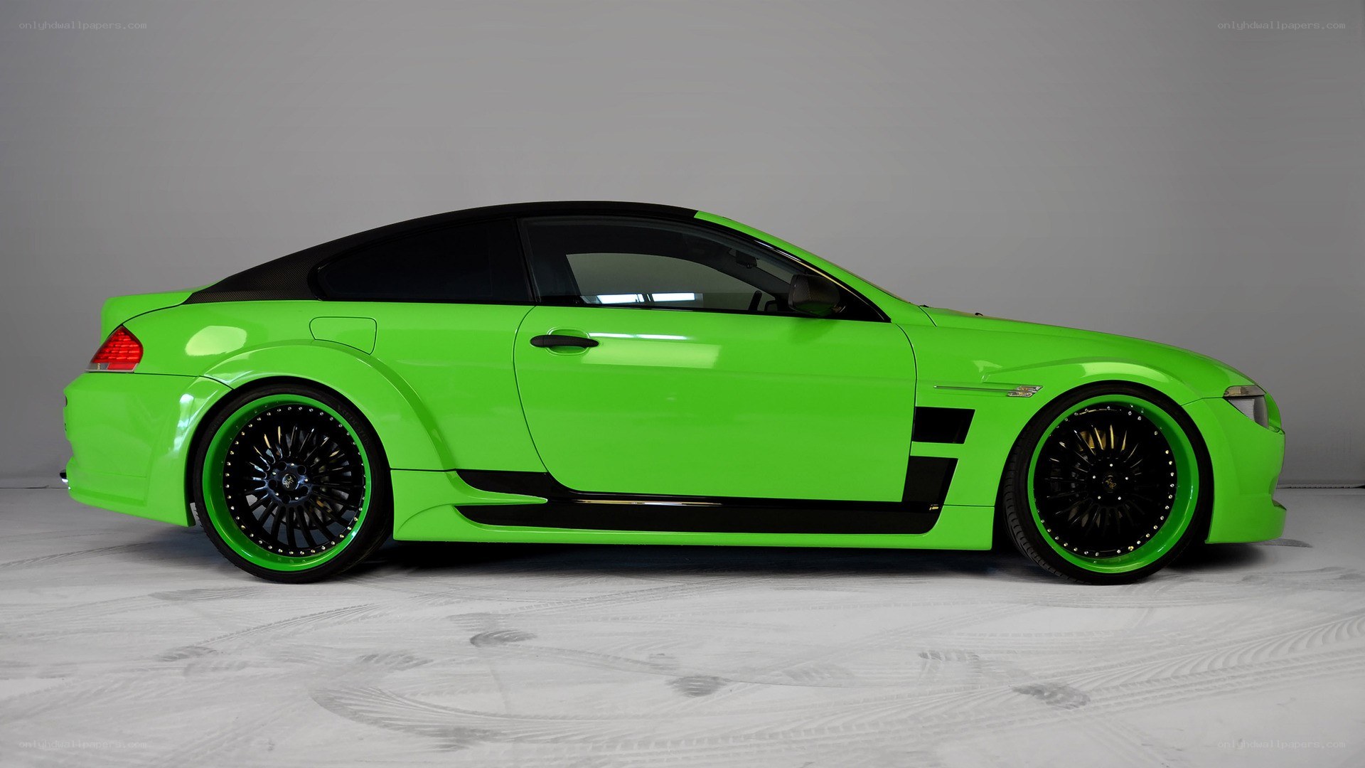 green custom coupe car