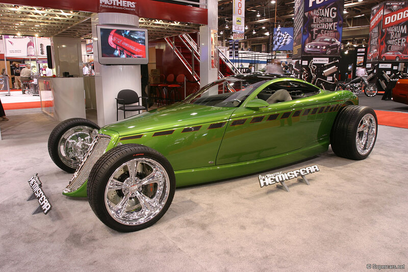 Green custom hot rod car