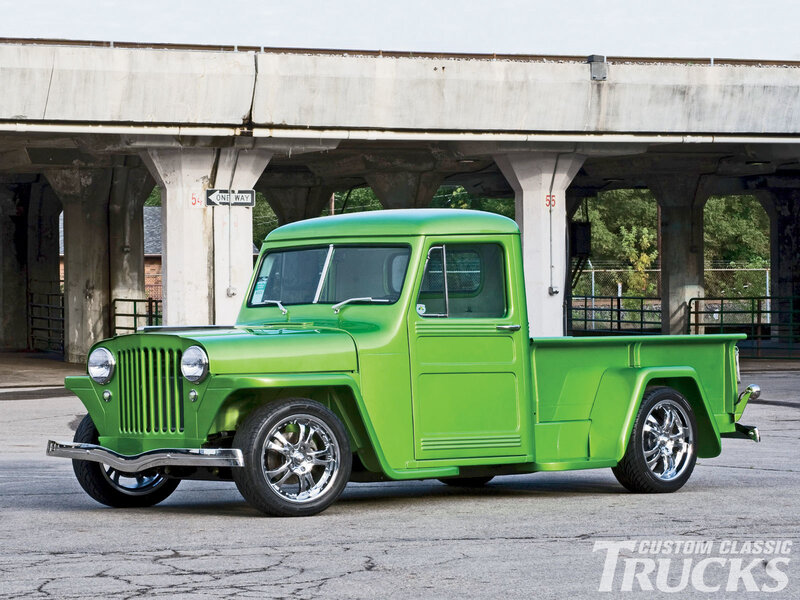 green custom jeep truck