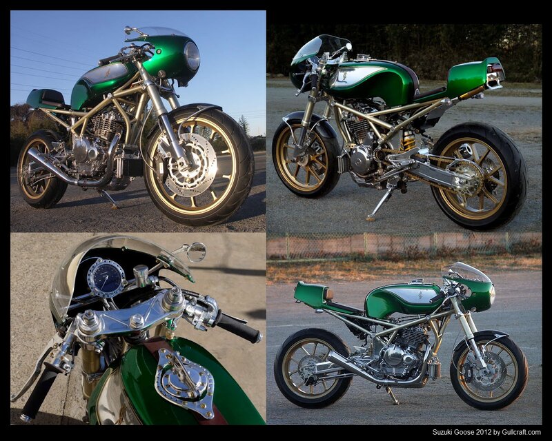 Green Custom Motorcycle — Calm, Afternoon, Photograph