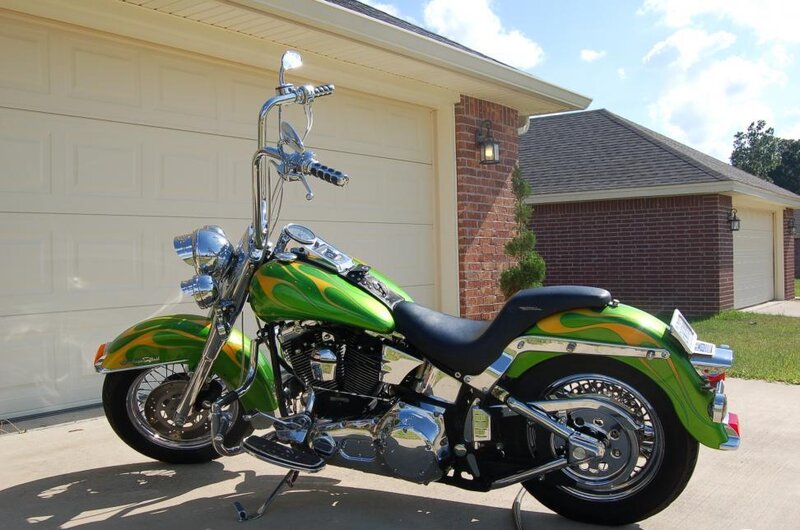 Green Custom Motorcycle — Calm