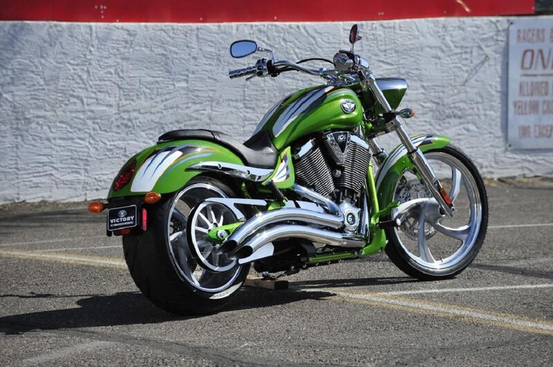 Green Custom Motorcycle — Neutral, Afternoon