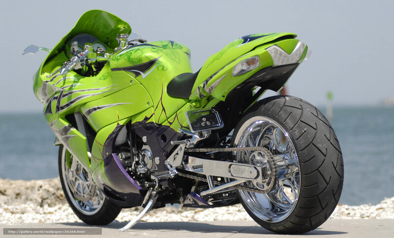 green custom motorcycle