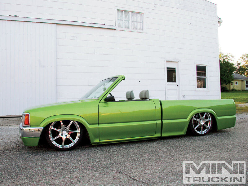 Green Custom Pickup Truck — Calm, Afternoon