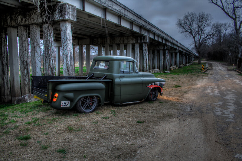 Green Custom Pickup Truck — Dramatic
