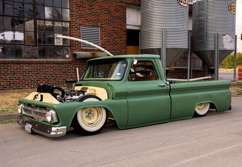 Green Custom Pickup Truck — Industrial