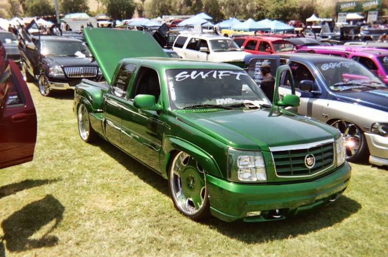 Green Custom Pickup Truck — Outdoor, Afternoon