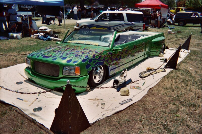 Green Custom Pickup Truck — Outdoor