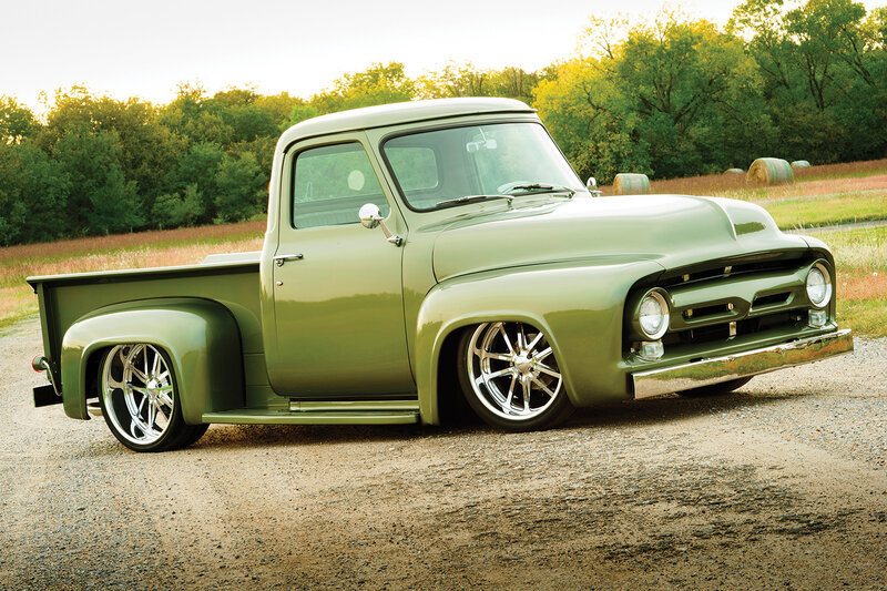 Green Custom Pickup Truck — Serene, Sunset