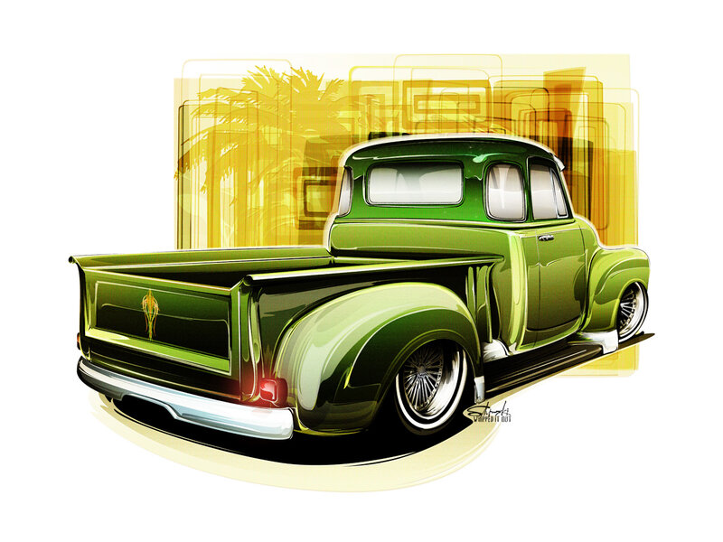 Green Custom Pickup Truck — Vibrant