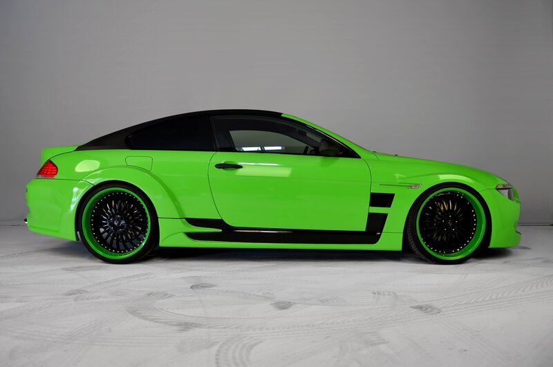 green custom sports car